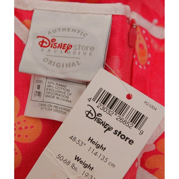 NEW Y2K Disney Store Coral Pink Dress M 7/8 Princess Flower Butterfly Mod A-Line - Picture 6 of 6